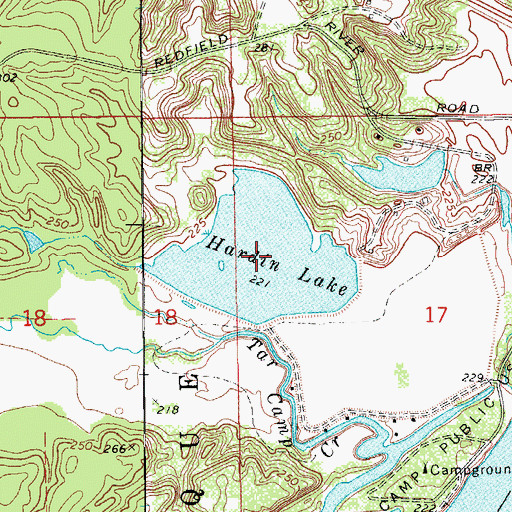 Topographic Map of Hardin Lake, AR