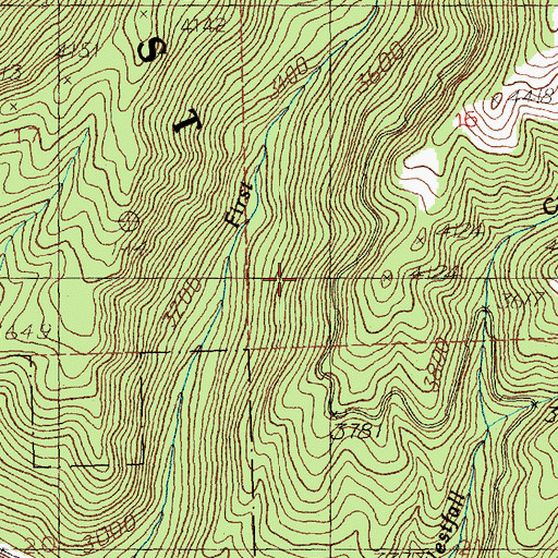 Topographic Map of North Fork Second Creek Mine, MT