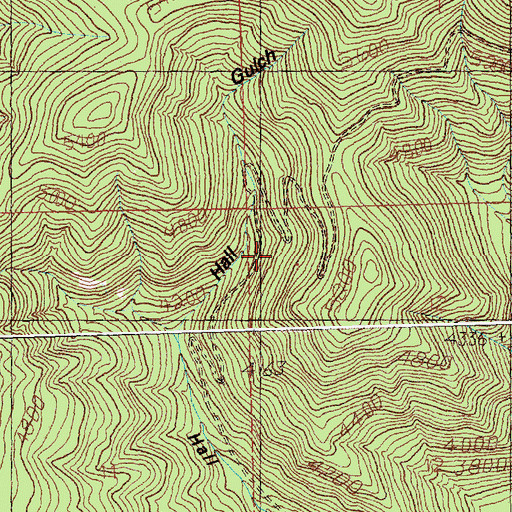 Topographic Map of Hall Gulch Mine, MT