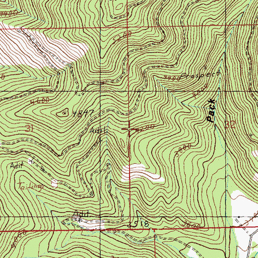 Topographic Map of O R and N Mine, MT