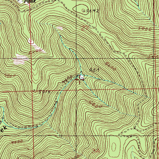 Topographic Map of Upper Prosperity Mine, MT