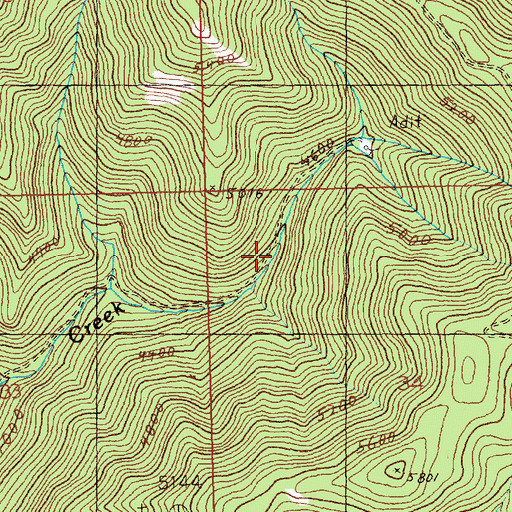 Topographic Map of Lower Prosperity Mine, MT