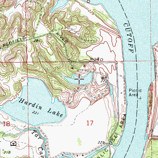 Topographic Map of Hardin Lake Number Two, AR