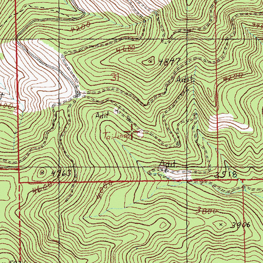 Topographic Map of Upper Nancy Lee Mine, MT