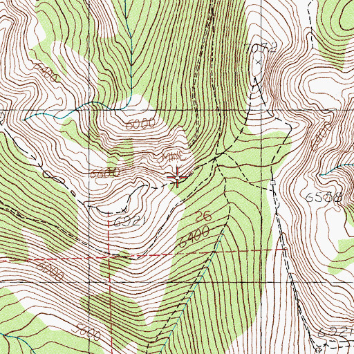 Topographic Map of Snowshoe Mine, MT