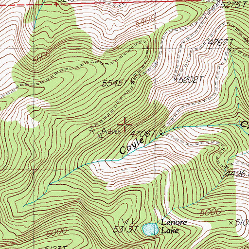 Topographic Map of New Lanore Mine, MT
