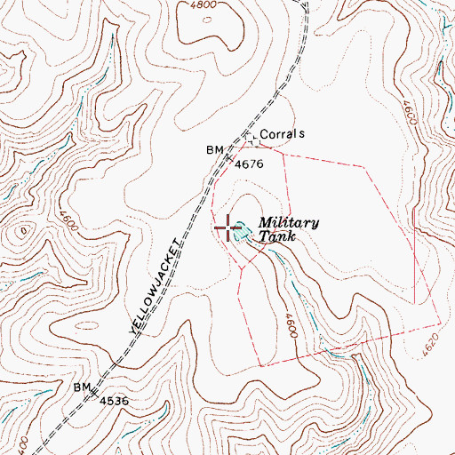 Topographic Map of Military Tank, AZ
