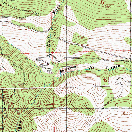 Topographic Map of Joe Wallit Mine, MT