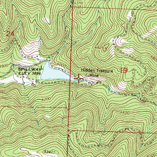 Topographic Map of Hidden Treasure Mine, MT