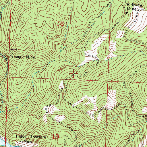Topographic Map of Cape Nome Mine, MT