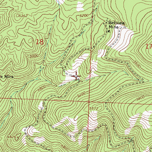 Topographic Map of Queen Mary Mine, MT