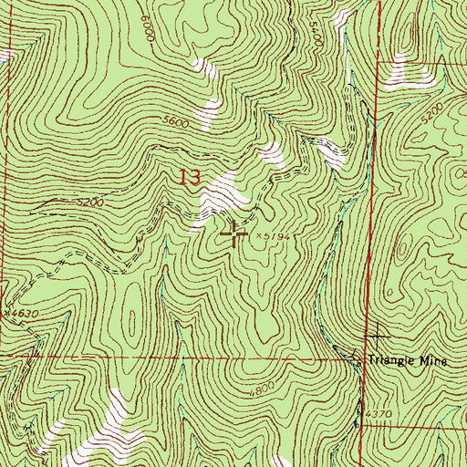Topographic Map of Wallace Creek Mill Mine, MT