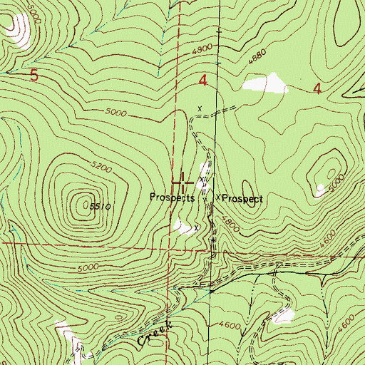 Topographic Map of McDonald/Sutherland Mine, MT
