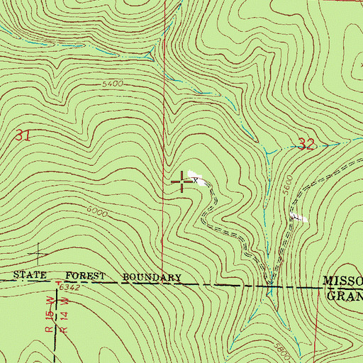 Topographic Map of SW Section 32 Mine, MT