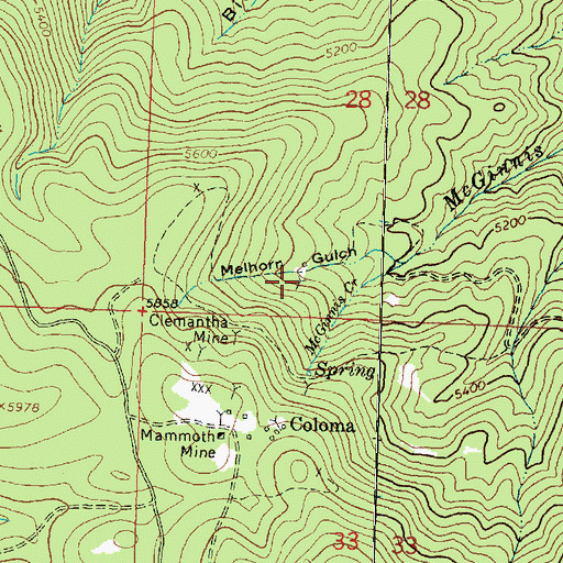 Topographic Map of Mammoth Junior Mine, MT