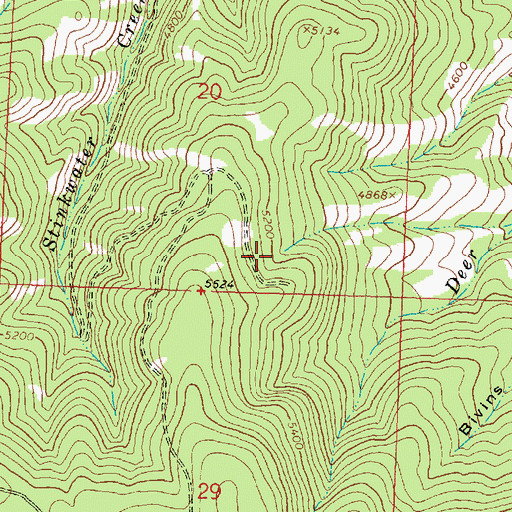Topographic Map of Deer Creek Mine, MT