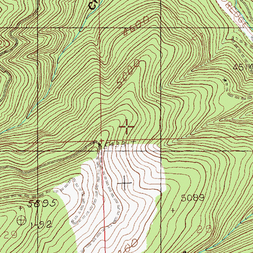Topographic Map of Upper Ninemile Mine, MT