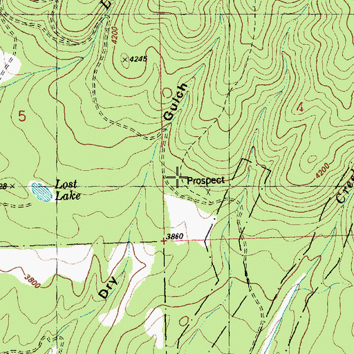 Topographic Map of Josephine Creek Mine, MT