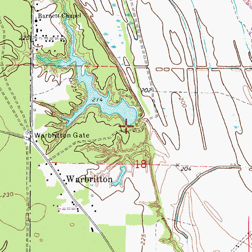 Topographic Map of Jones Lake Dam, AR