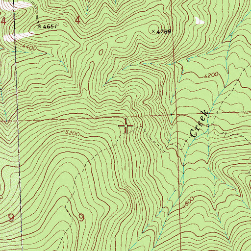 Topographic Map of Mill Creek Mine, MT