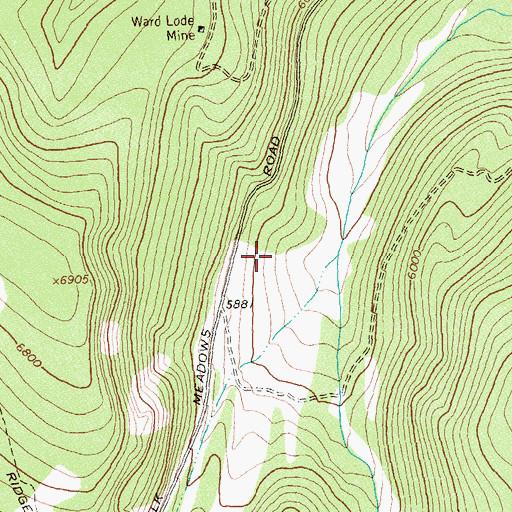 Topographic Map of Upper Dick Creek Mine, MT