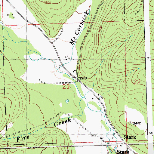 Topographic Map of Ninemile/McCormick Mine, MT