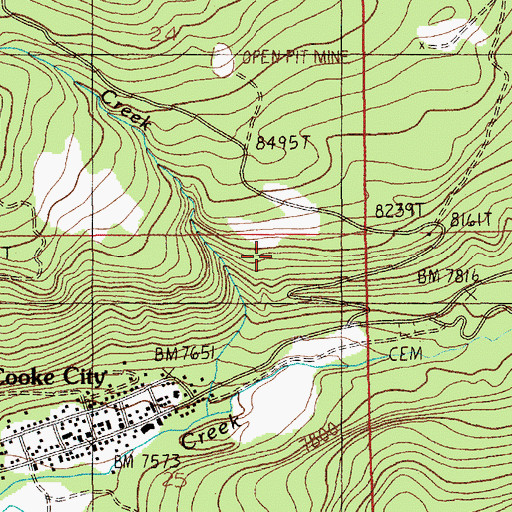Topographic Map of McLaren Tailings, MT