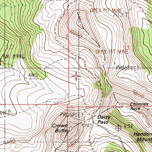 Topographic Map of McLaren Mine, MT