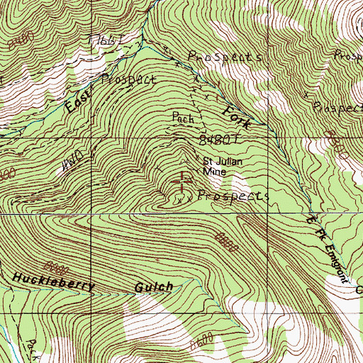 Topographic Map of Saint Julian Mine, MT