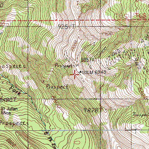 Topographic Map of Comanche Mine, MT