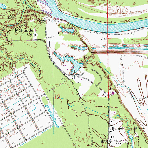 Topographic Map of Lake Lee Dam, AR