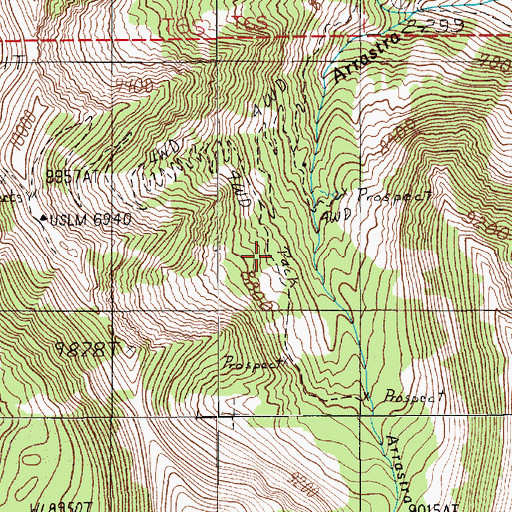 Topographic Map of Merlyn Mine, MT