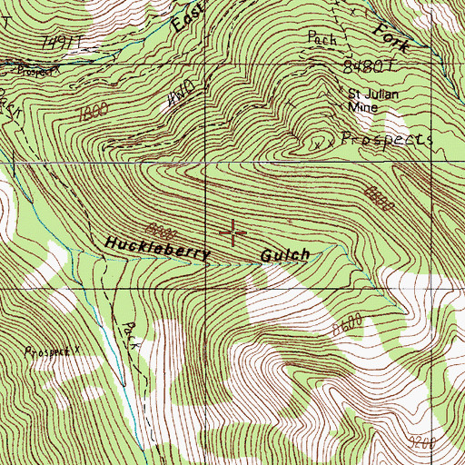 Topographic Map of SW Section 5 Mine, MT