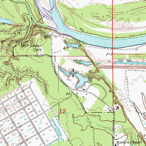 Topographic Map of Lake Lee, AR
