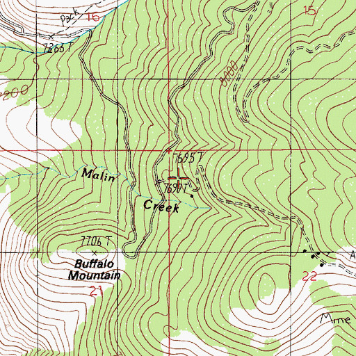 Topographic Map of Vindicator Mine, MT