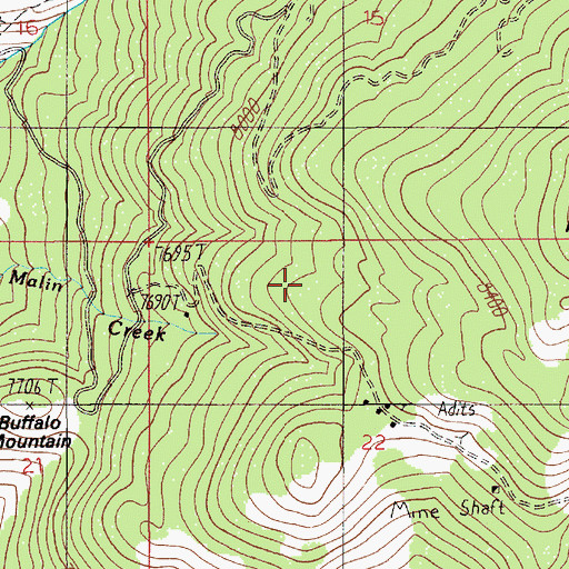 Topographic Map of Clark Mine, MT