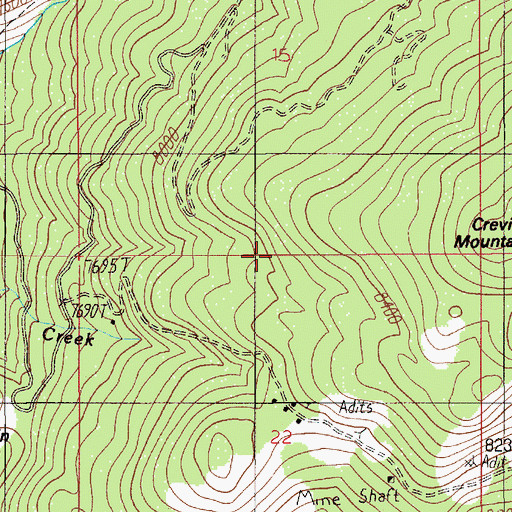 Topographic Map of Rio Grande Mine, MT