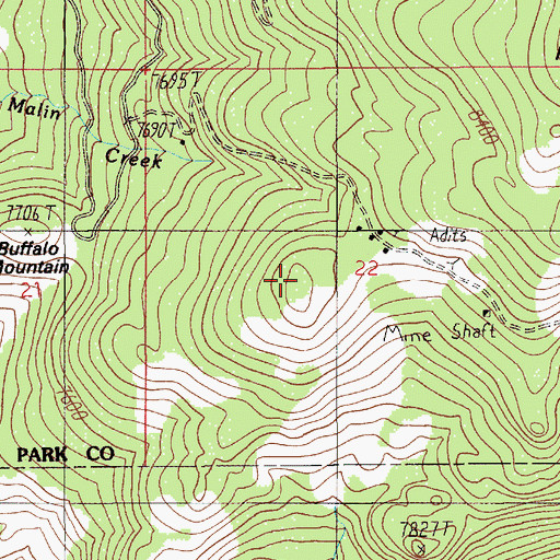 Topographic Map of Topeka Mine, MT