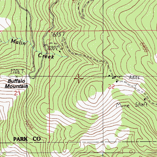 Topographic Map of NW Section 22 Mine, MT