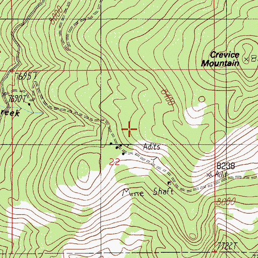 Topographic Map of Columbia Mine, MT