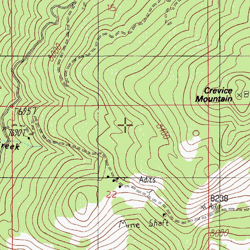 Topographic Map of Watson Mine, MT