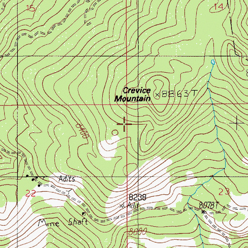 Topographic Map of Pratt Mine, MT