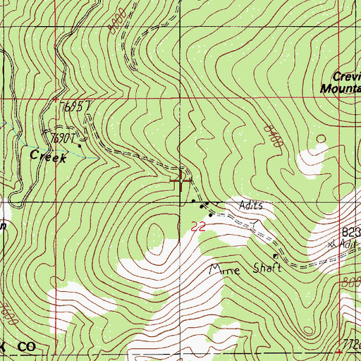 Topographic Map of First Chance Mine, MT