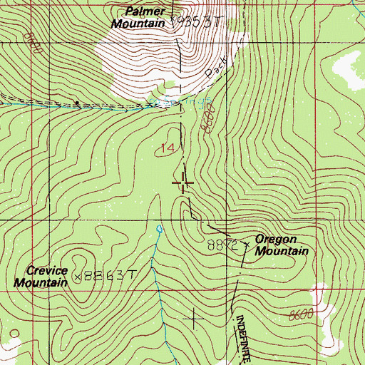 Topographic Map of SE Section 14 Mine, MT