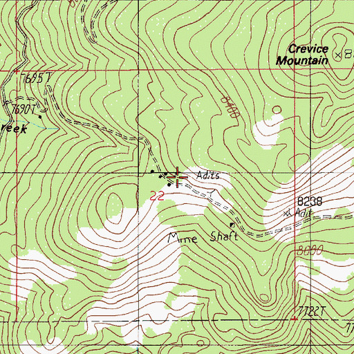 Topographic Map of McCauley South Mine, MT
