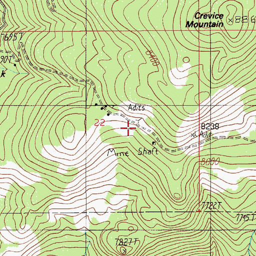 Topographic Map of Granite Mine, MT