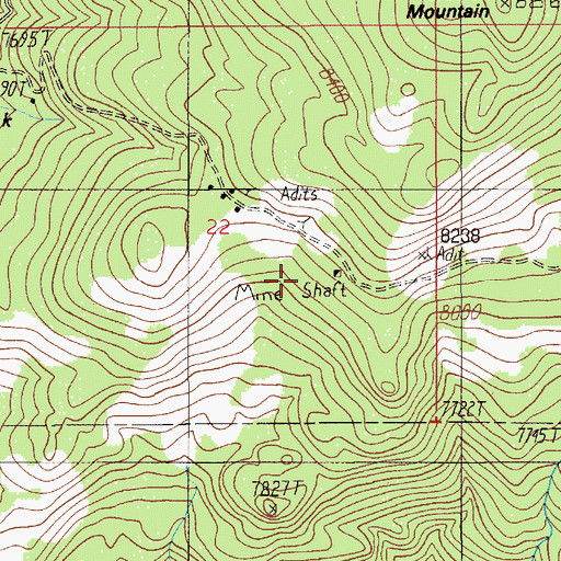 Topographic Map of Guest Tunnel Mine, MT