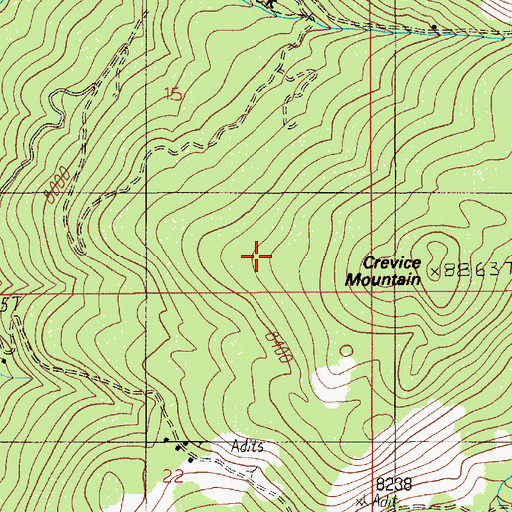 Topographic Map of Medona Mine, MT