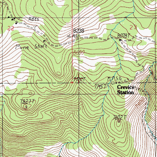 Topographic Map of Conrad 6 Mine, MT