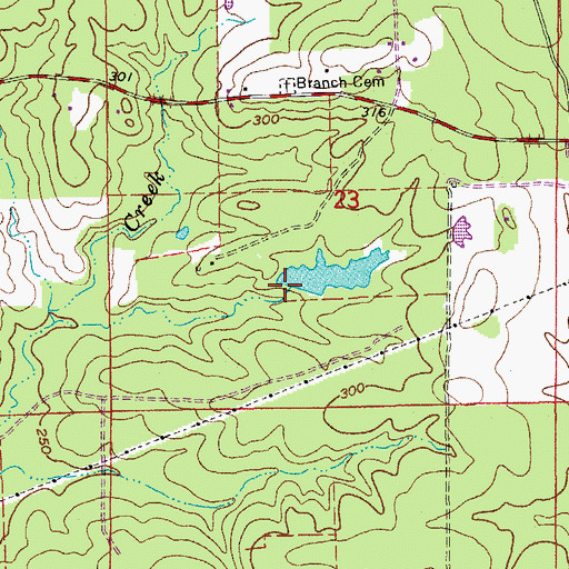 Topographic Map of Robinson Lake Dam, AR